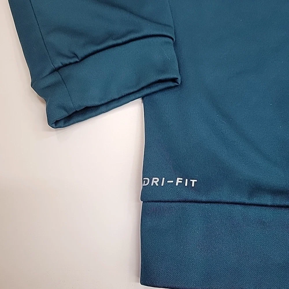 Nike Running Pullover Mens L Teal Dri-Fit Quarter Zip Top Jacket‎ Lined